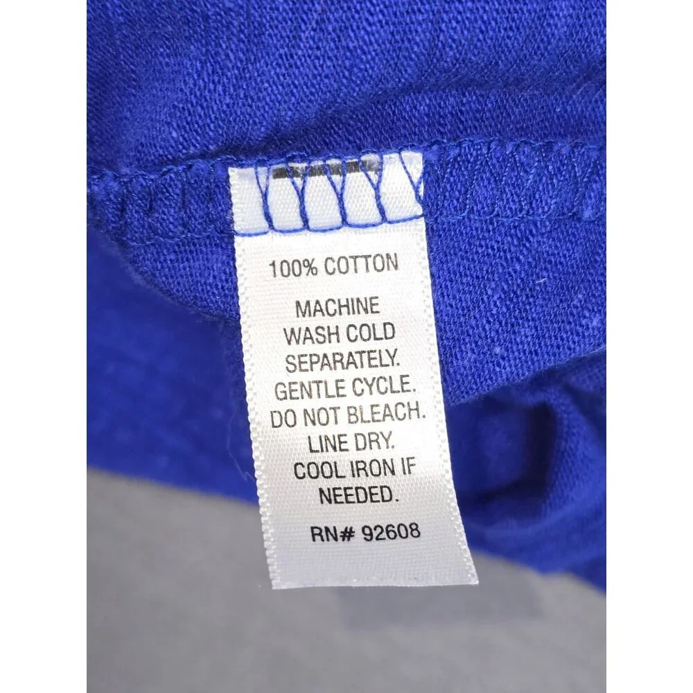 Passports Sleeveless Lagenlook Royal Blue Tunic Top XL 100% Cotton Asymmetrical - Picture 3 of 4